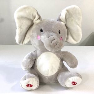 Animated Plush Elephant Peek-A-Boo Ears Laughing Musical Spark Create Imagine